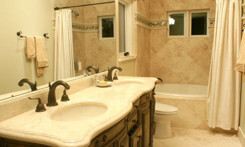 Marble Vanity and Bathroom